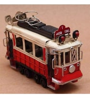 Dekoratif Metal Taksim Tramvay Orta Boy (Kırmızı)