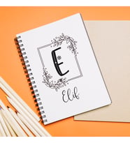 Baş Harfli İsim Tasarımlı Defter Kişiye Özel