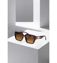 Polo Air UV400 Korumalı Kahverengi Renk Gold Detaylı Kare Çerçeveli Kadın Güneş Gözlüğü PLG-2130C2