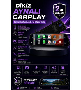 Dikiz Aynalı Gece Görüşlü Araç Kamerası Park Monitörlü
