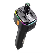 Car-İn Bluetooth Wireless 3.1A 2USB TF Kartlı Type-C RGB Işıklı Araç İçi FM Transmitter Şarj Cihazı