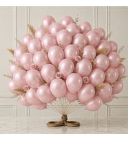 Bebek Pembe Renk Lateks Metalik Balon (30 cm) - 50 Adet