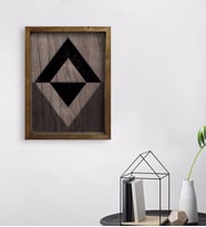 BK Home Modern Art Tasarımlı Doğal Masif Ahşap Çerçeveli Tablo 45x65cm-10