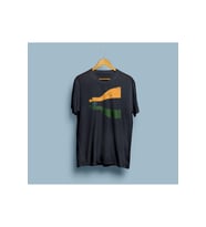 Oversize Hindistan Bayrağı tasarım unisex T-shirt (Siyah)