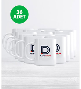 Kurum ve Firmalara Özel Logo Baskılı 36 Adet Kupa Bardak