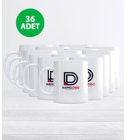 Kurum ve Firmalara Özel Logo Baskılı 36 Adet Kupa Bardak