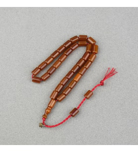 Omari Sıkma Kehribar Yumuşak Kesme Kesim Sistemli 7.5x10.5mm Tesbih