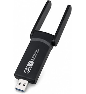 PrimeX PX-AC1200 USB 3.0 WiFi Adaptör, Realtek RTL8812BU, AC1200/AC1300 Dual Band 2.4G-5G, 802.11ac Kablosuz Ağ Alıcı, PC Laptop Masaüstü için Wireless USB Dongle
