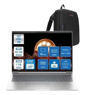HP Elitebook 6 G1I Intel® Core Ultra 5 225U 32GB Ddr5 1tb SSD 16" Wuxga (1920X1200) IPS 300NIT Freedos Taşınabilir Bilgisayar AD4G3ETF08+ZETTAÇANTA