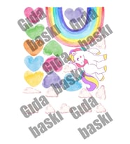 Yenilebilir Şeker Kağıt Tek Boynuzlu At Unicorn Temalı Pasta Süsleme
