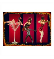 Seksi Kızlar Model Ahşap Tablo