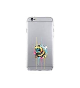 iPhone 6S Plus ile uyumlu Splash arı tasarımlı şeffaf silikon kılıf