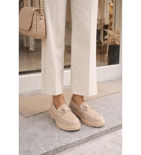 Kadın Nude Tokalı Loafer Ayakkabı