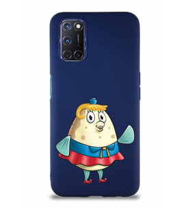 Oppo A92 Soft Premier Kapak Bayan Puff Tasarımlı Silikon Kılıf - Lacivert (Şeffaf)