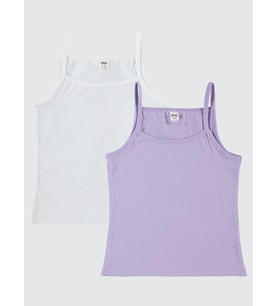 Civil Girls Lila-Beyaz Basic 2-10 Yaş 2'li Atlet St - Beyaz 6-7 Yaş (Beyaz-Lila)