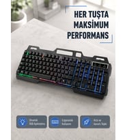 RGB Aydınlatmalı Klye Mouse Seti – USB Bağlantılı, Türkçe Q, Ayarlanabilir DPI, Ergonomik Yapı