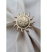 6 Adet Gold Güneş Metal Peçete Halkası - Napkin Ring