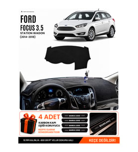 FORD FOCUS 3.5 STATİON WAGON (2014-2018) Uyumlu Torpido Örtüsü Torpido Kılıfı - Siyah