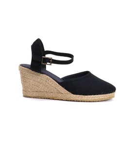 Gerçek Elişi Siyah Kadın Dolgu Topuk Espadril Handmade