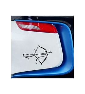 Okçuluk Spor Tasarım Oto Sticker Siyah 19*12,5 Cm