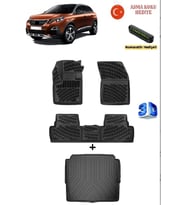 Rizline Peugeot 3008 2016-2023 Yılları Arası (Access-Active-Allure) Uyumlu 3D Havuzlu Paspas ve ALT Bagaj Havuzu Seti ASMA KOKU VE NUMARATÖR HEDİYELİ