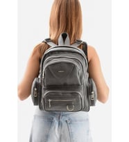 Suni Deri Kadın Sırt Çantası 38*28 Cm Mega Bag Günlük Kullanıma Uygun Çok Cepli İçi Astarlı