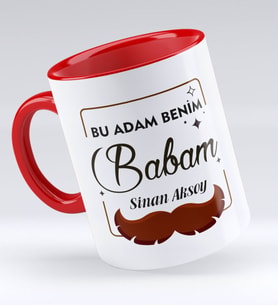 BK Gift Kişiye Özel Bu Adam Benim Babam Tasarımlı Kırmızı Kupa Bardak - Model 1