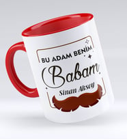 BK Gift Kişiye Özel Bu Adam Benim Babam Tasarımlı Kırmızı Kupa Bardak - Model 1