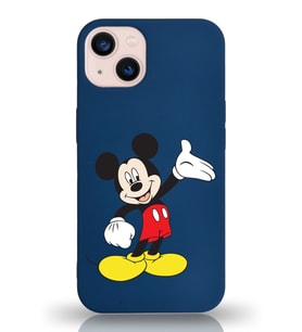 Apple iPhone 13 Mini  Lansman Kılıf Mickey Mouse Tasarımlı Altı Kapalı İçi Kadife Kaplı  Kapak (Şeffaf)