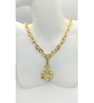 Çıkarılabilir Yıldız Çember Uçlu Gold Zincir Kolye (43+5 cm)
