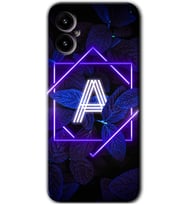 Omix X3 Kılıf HD Desen Baskılı Arka Kapak - Dark Neon Yaprak A Harfi