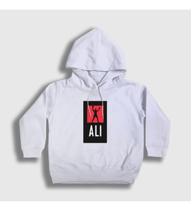 Presmono Unisex Çocuk Beyaz Victory Muhammed Ali Kapüşonlu Sweatshirt 230931tt (Beyaz)