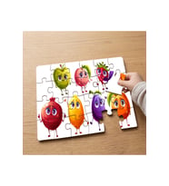 Sevimli Meyveler Tasarımlı 24 Parça Ahşap Çocuk Puzzle MPK0382