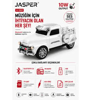 Jasper Jpr-1501 Beyaz 10w Bluetooth Hoparlörlü Retro Kamyon Tasarım – Fm Radyo, Usb, Tf Kart, Aux Ve