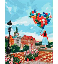 Çatıda Yürüyüş Sayılarla Boyama Seti 40x 50 cm (Tuvale Gerili)
