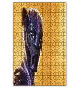Cakapuzzle Black Panther Sarı Zemin Puzzle Yapboz MDF (Ahşap) (120 Parça)