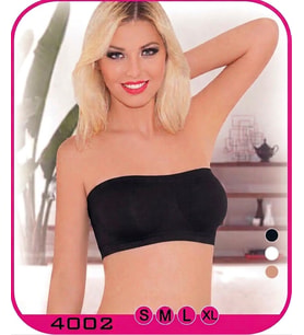 Siyah Straplez Kadın Büstiyer Esnek Askısız Günlük Crop S-XL 4002