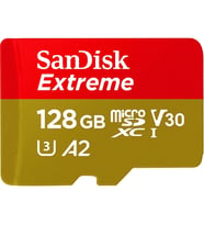 SanDisk Extreme 128GB 160/90MB/s microSDXC A2 C10 V30 UHS-I Hafıza Kartı SDSQXA1-128G-GN6MA