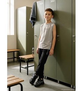 Civil Boys Reflektör Baskılı Kolsuz 10-13 Yaş Tişört - Koyu Taş Rengi