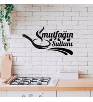 BK Home Mutfağın Sultanı Ahşap Duvar Yazısı-4 (Siyah)