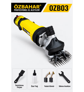 Özbahar OZB03 320W Elektrikli Profesyonel Koyun Kırkma Makinesi – 2400 dev/dk, Beyuhan Bıçak, Yedek