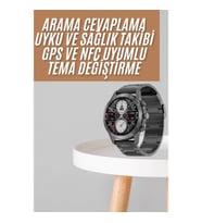 Mey İthalat® Akıllı Saat Çelik Kordon Çağrı Cevaplama Amoled Ekran Titreşimli Uyku ve Sağlık Takibi