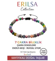 Sertifikalı Fasetli 7 Çakra Doğal Taş Bileklik (İnce Model) – Enerji Dengeleme, Uyum ve Spiritüel Arınma Taşı (Çok Renkli)