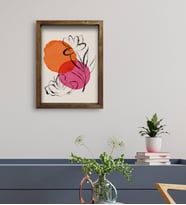 BK Gift Otel Odası Konseptli Doğal Masif Ahşap Çerçeveli Tablo 45x65cm-88