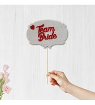Team Bride Konuşma Balonu Çubuğu - Gümüş & Kırmızı