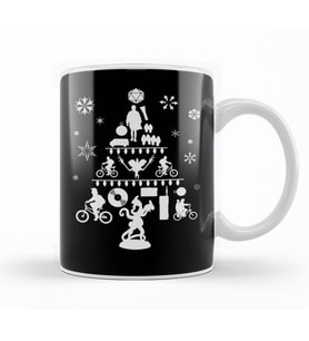 Stranger Things Christmas Tree Silhouette White Kupa Bardak Porselen