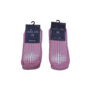 2'Lİ SET TABANI SİLİKONLU PLATES & YOGA KADIN ÇORAP (Pembe)