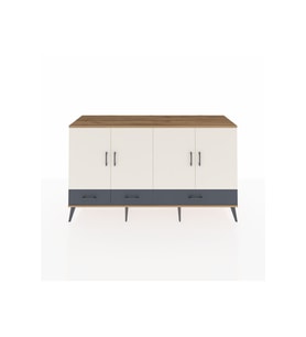 Kronos Konsol 6 Raflı 3 Çekmeceli 4 Kapaklı 176x59x99 Çam-Aytaşı/Antrasit