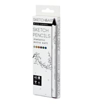 Bruno Visconti Sketch&Art Profesyonel Kuru Boya Kalemi Kalın Gövde 4mm Metalik 6 Renk No:30-0118-01
