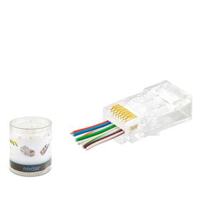 Cat6 Ez Rj45 Konnektör - 100 Adet Şeffaf / Özel Plastik Kutulu ND2407